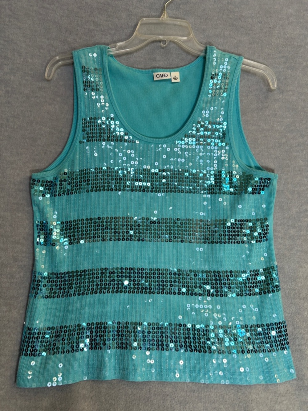 CATO Sequins Sparkle Trendy Teal Color  Versatile Going Out Evening Event